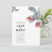 ミニマルなボタニカルウェディング招待状 招待状 (スタンド正面)