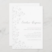 ミニマルなボホさくらんぼブロッサムフローラアート結婚 招待状 (正面/裏面)