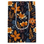 ミニマルなボホの花々秋 ミディアムペーパーバッグ (裏面)