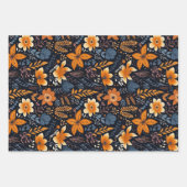 ミニマルなボホの花々秋 ラッピングペーパーシート (正面2)