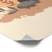 ミニマルなボホクレセント月面壁画 ポスター (角)