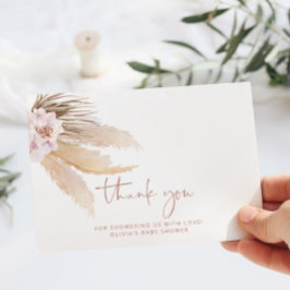 ミニマルなボホパンパスグラスサンキューカード カード