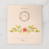 ミニマルなボホ秋結婚フラワー プレイスカード (外部開封)