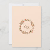 ミニマルなボホ秋結婚フラワー 招待状 (裏面)