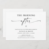 ミニマルなポストのブランチの後結婚の朝 招待状 (正面/裏面)