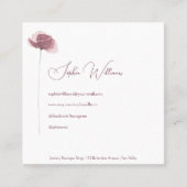 ミニマルなポピー花水色の名刺 スクエア名刺 (正面)