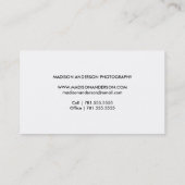 ミニマルなポートレート|の写真撮影の名刺 名刺 (裏面)