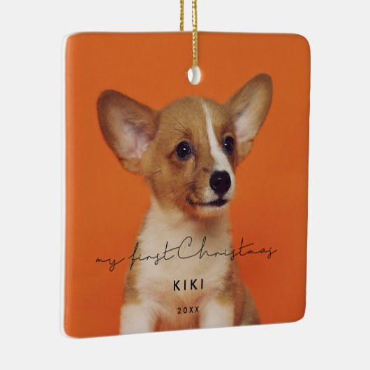 ミニマルなマイ初めてのクリスマスズペットの写真 セラミックオーナメント (右)