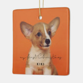 ミニマルなマイ初めてのクリスマスズペットの写真 セラミックオーナメント (左)