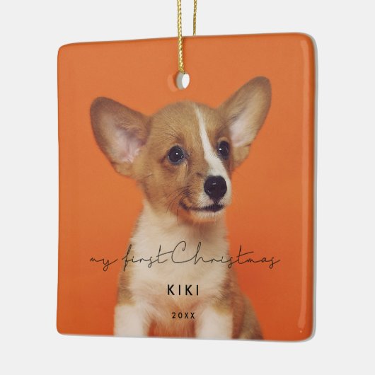 ミニマルなマイ初めてのクリスマスズペットの写真 セラミックオーナメント (左)