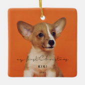 ミニマルなマイ初めてのクリスマスズペットの写真 セラミックオーナメント (正面)