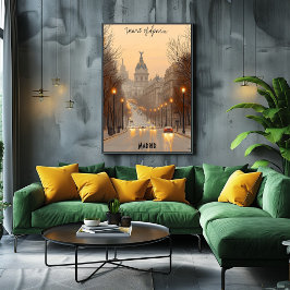 ミニマルなマドリードのスカイラインのポスター – アスペインのート ポスター