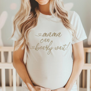 ミニマルなママが心待ちできるハートベビーシャワー Tシャツ