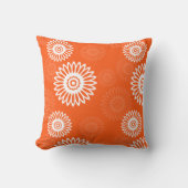 ミニマルなミカンデイジー花柄 クッション (正面)