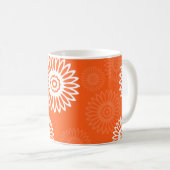 ミニマルなミカンデイジー花柄 コーヒーマグカップ (正面右)