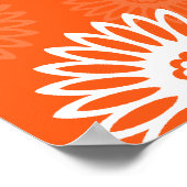 ミニマルなミカンデイジー花柄 ポスター (角)