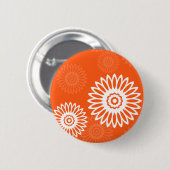 ミニマルなミカンデイジー花柄 缶バッジ (正面&裏面)