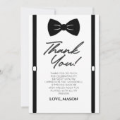 ミニマルなミスター・ワンダーフル・ボウタイ1st誕生日パーティー サンキューカード (正面)
