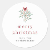 ミニマルなミストレカスタムトーのクリスマスファミリー名 ラウンドシール (正面)