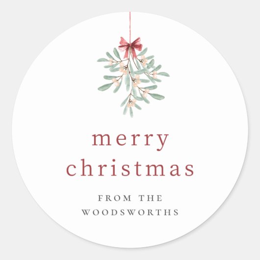 ミニマルなミストレカスタムトーのクリスマスファミリー名 ラウンドシール (正面)