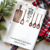 ミニマルなミストレパーソナライズされたートクリスマス キッチンタオル