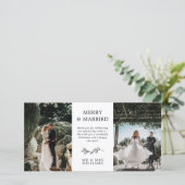 ミニマルなミストレメリートー結婚したクリスマス サンキューカード (スタンド正面)