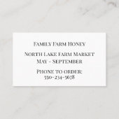 ミニマルなミツバチの名刺 名刺 (裏面)