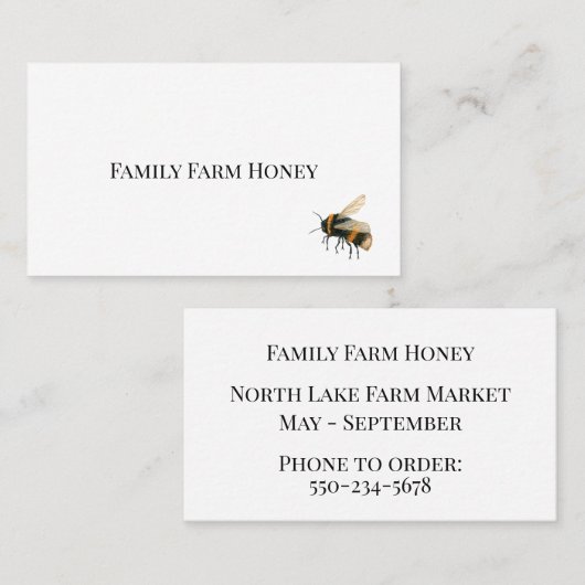 ミニマルなミツバチの名刺 名刺 (正面/裏面)