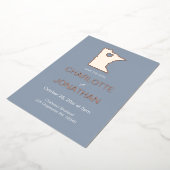 ミニマルなミネソタ州デスティネーションウェディング 箔招待状 (回転した状態)