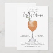 ミニマルなミモザ カクテル ブライダル シャワー 招待状 (正面/裏面)