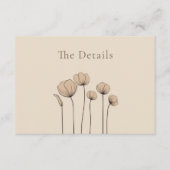 ミニマルなミュートされたトーン花の詳細 エンクロージャーカード (正面)
