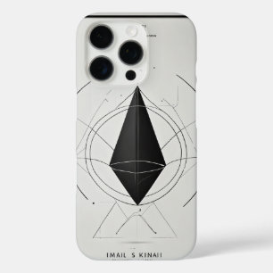 ミニマルなムースヘッドロゴ – 白黒ラインアート iPhone 16 PROケース