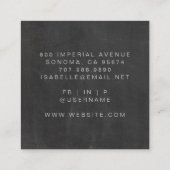 ミニマルなメイクアップアーティストグレースクリプトシャルボード スクエア名刺 (裏面)