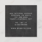 ミニマルなメイクアップアーティストスクリプト スクエア名刺 (裏面)