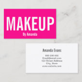 ミニマルなメイクアップアーティストピンクトレンディー名刺 名刺 (正面/裏面)