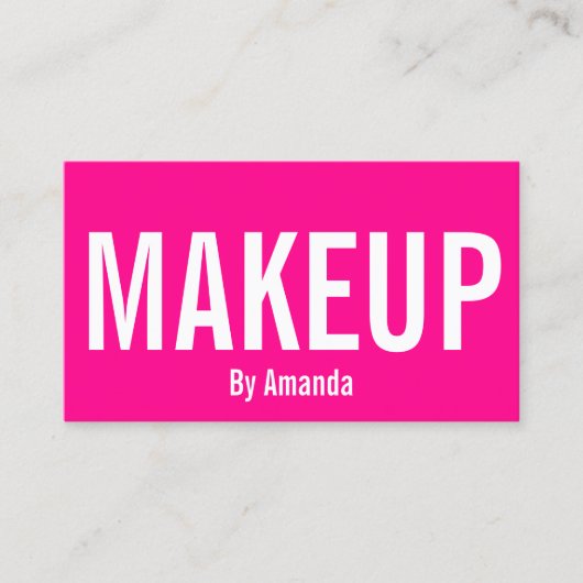 ミニマルなメイクアップアーティストピンクトレンディー名刺 名刺 (正面)