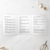 ミニマルなメイクアップアーティストピンクリップサロンパンフレット 三つ折りカード (内部)