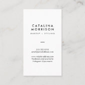 ミニマルなメイクアップアーティストピンクリップ写真 名刺 (裏面)