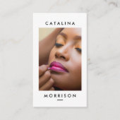 ミニマルなメイクアップアーティストピンクリップ写真 名刺 (正面)