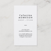 ミニマルなメイクアップアーティストブラシ写真 名刺 (裏面)