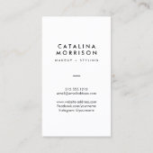 ミニマルなメイクアップアーティストブラシ写真 名刺 (裏面)