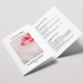 ミニマルなメイクアップアーティストレッドリップサロンパンフレット 三つ折りカード