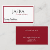 ミニマルなメイクアップ独立代表ジャフラ 名刺 (正面/裏面)