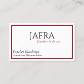 ミニマルなメイクアップ独立代表ジャフラ 名刺 (正面)