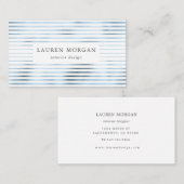 ミニマルなメタリックスカイブルーストライプー 名刺 (正面/裏面)