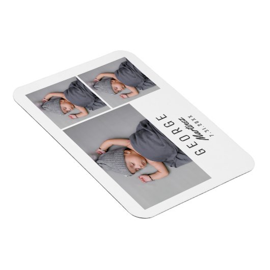 ミニマルなメモリ記念ギフトユニークベビー写真 マグネット (右側)