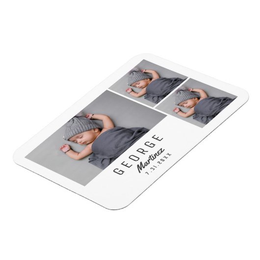 ミニマルなメモリ記念ギフトユニークベビー写真 マグネット (左側)