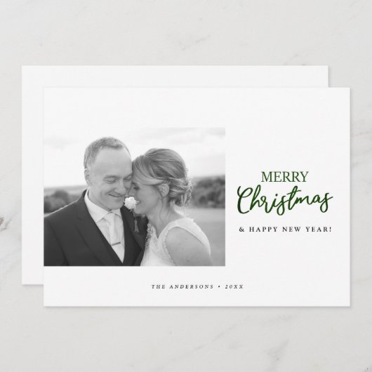 ミニマルなメリークリスマスカスタムの写真 シーズンカード (正面/裏面)