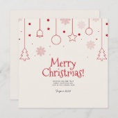 ミニマルなメリークリスマスカード、家族の休日 シーズンカード (正面/裏面)