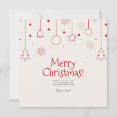 ミニマルなメリークリスマスカード、家族の休日 シーズンカード (正面)